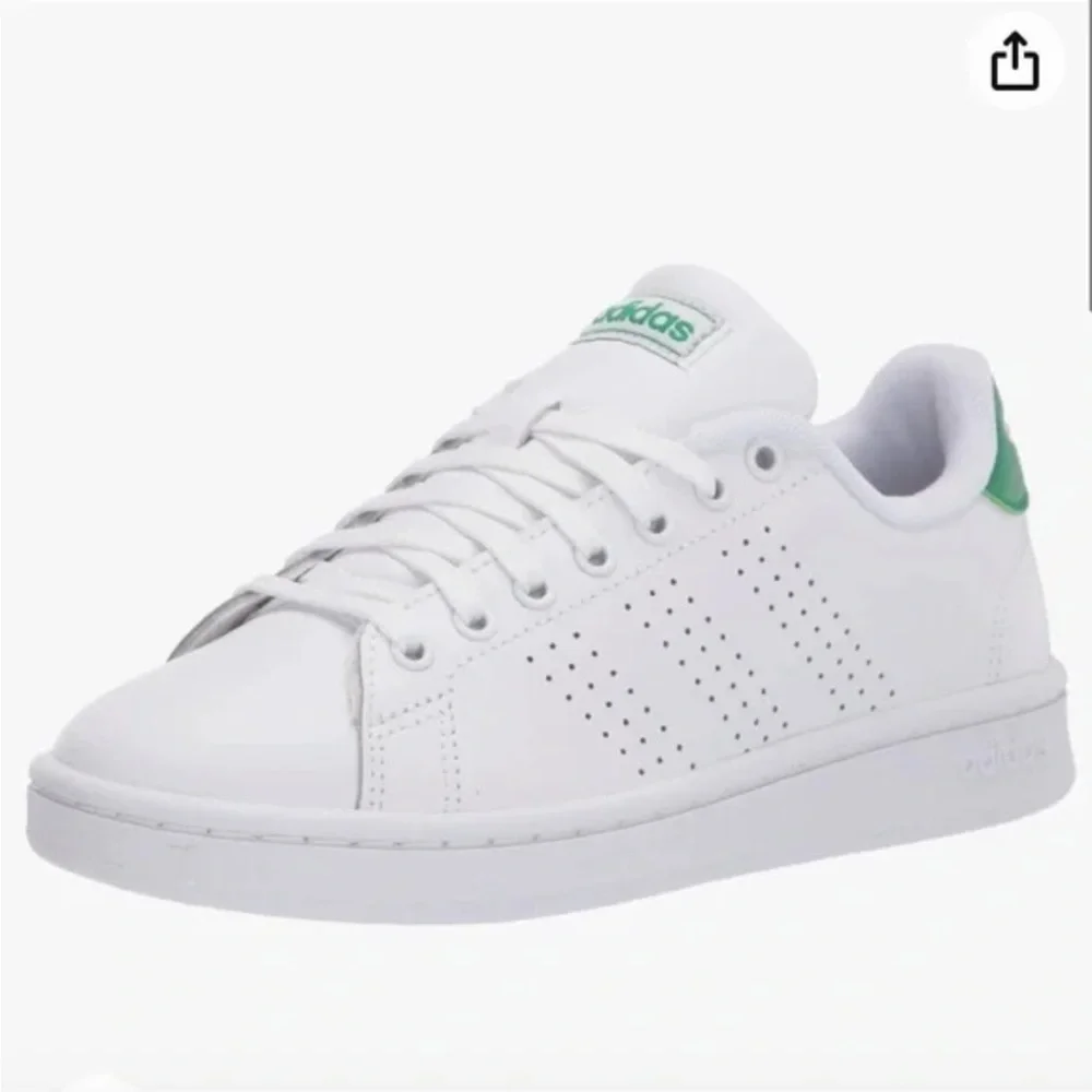 New Adidas advantage Classic White and Green sneaker Shoes size 6 - Picture 2 of 9